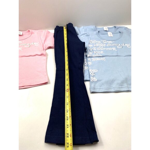 New Girls Size 4T Clothes Lot 3 Summer T-Shirts Blue Pink & 1 Pair of Pants - Picture 8 of 12